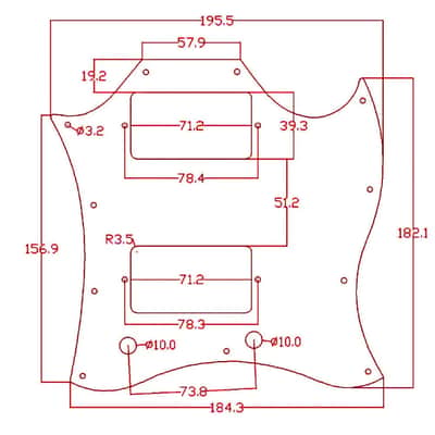 Gibson® SG Standard Full Face Batwing Pickguard - 4-Ply Black and White Shell image 2