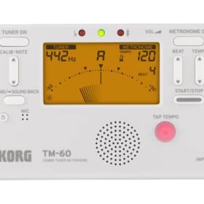 Korg TM-60 Combo Tuner Metronome (White) image 1
