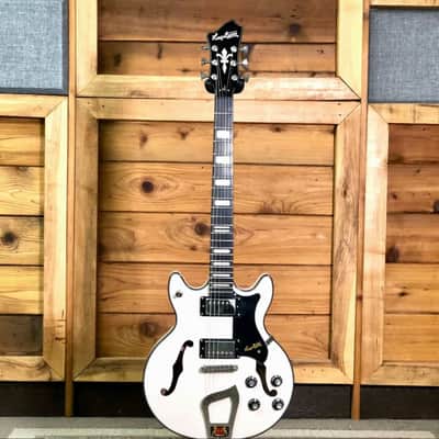 Hagstrom Alvar Maple Body in Swedish Frost with Hagstrom Gigbag image 1