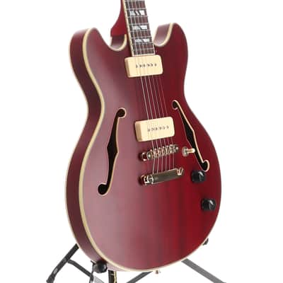 D'angelico Deluxe Mini DC, P90s - Satin Trans Wine, Professional Setup (RC4) (00169) image 3