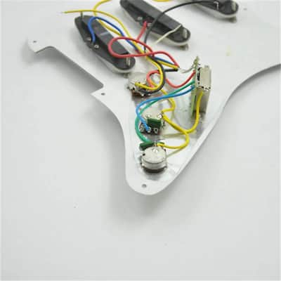 White Left Handed Stratocaster Strat Style Guitar Loaded Prewired Pickguard image 5