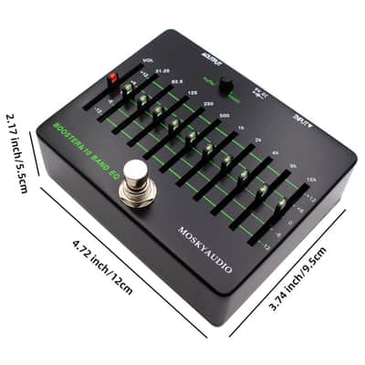 MOSKY BOOSTER & 10 Band Equalizer Pedal EQ Clean Buffer Booster 31.25Hz-16kHz image 4