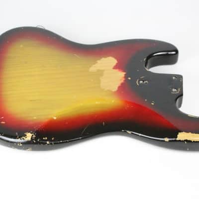 1976 Fender Jazz Bass BODY Sunburst ASH Super GREAT Heavy Wear USA 3-Bolt Weight 6.4 lbs 1970's Vintage image 10