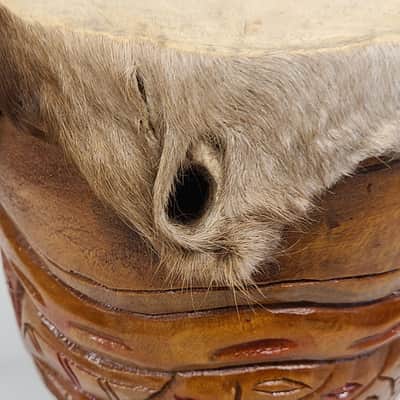 Djembe Drum African Hand Carved W/ 7" Goat Skin Head Height 12" image 11