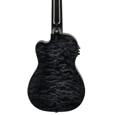 Lanikai Quilted Maple Black Stain Guitelele A/E Ukulele with Foam Case (QM-BKCEG) image 2