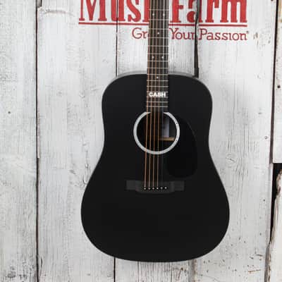 Martin DX Johnny Cash Dreadnought Acoustic Electric Guitar Jett Black w Gig Bag image 4