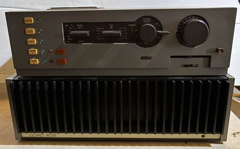 Quad 44 Pre-Amplifier & 405 Power Amplifier Mid-80s WORKING