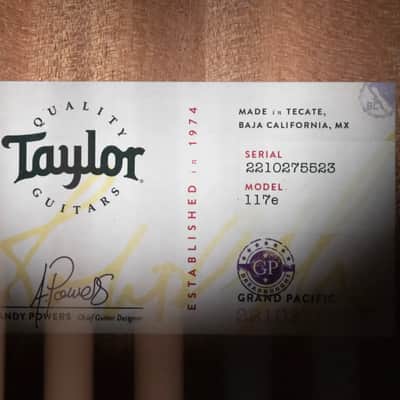 Taylor 117e Grand Pacific Acoustic/Electric Guitar with Gig Bag image 17