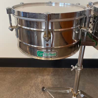 Latin Percussion LP255-S Tito Puente Signature 12/13" Stainless Steel Timbales with Stand - Steel/Chrome image 3