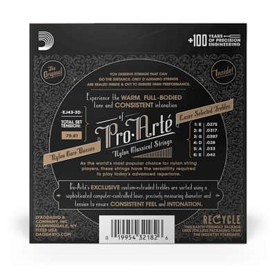 Mint D'Addario EJ43-3D EJ43 3-Pack Pro-Arté Classical Nylon Guitar Strings, Light image 3