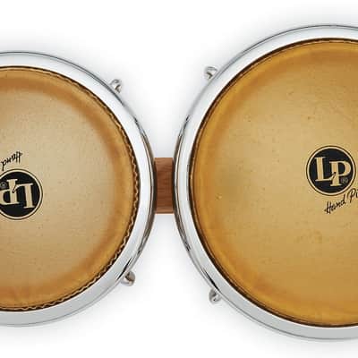 Latin Percussion LP201AX-2 7-1/4" and 8-5/8" Bongos - Natural with Chrome Hardware image 6