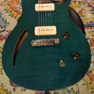 PRS SE Custom 22 Semi-hollow Soapbar 2004 Emerald Green Flame-Top image 1