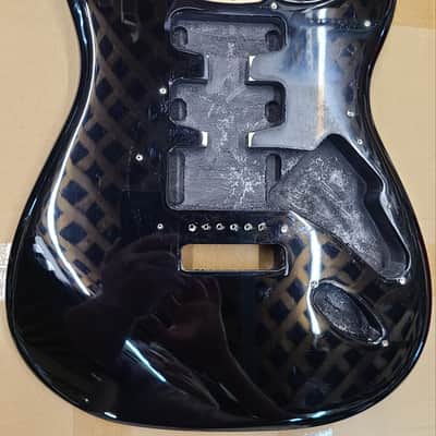 Genuine Fender Squier Stratocaster 70s Vintage Modified Body Black image 1