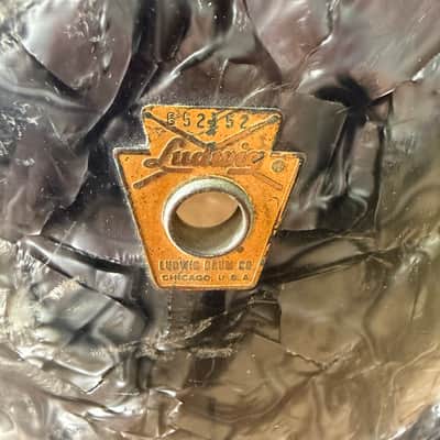 Vintage Ludwig 12"x8" Rack Tom Drum Keystone Badge 1968 Black Oyster Pearl image 2