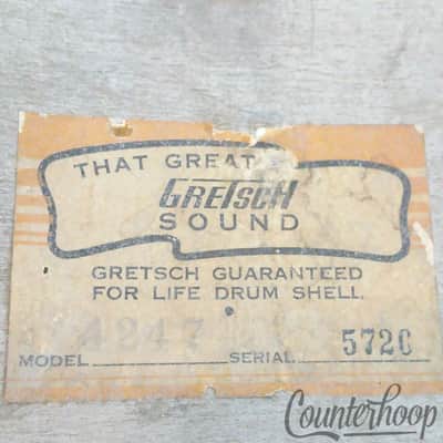 Gretsch 22x14"Bass Drum Shell 6Ply Jasper Maple Vintage 60s Round Badge Brooklyn image 9
