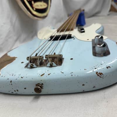 Fender USA Custom Shop '55 1955 Precision Bass Relic 4-string P-Bass with COA + Case 2020 - Sonic Blue / Roasted Maple neck image 17