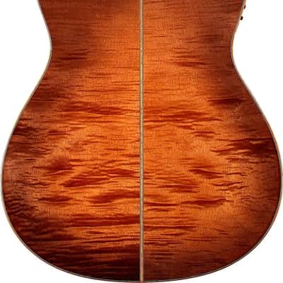 Cordoba Fusion 12 Exotic Acoustic-Electric Classical Guitar, Flamed Okoume Top, Cinnamon Burst image 3