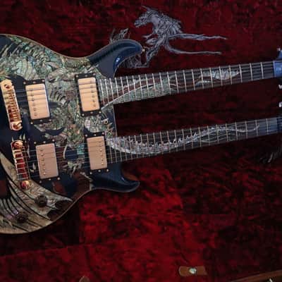 PRS Paul Reed Smith 20th Anniversary Dragon Doubleneck Whale Blue image 15