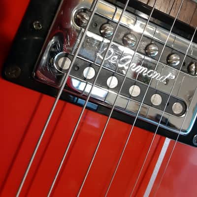 DeArmond M66 Bluesbird Fiesta Red Tommy Emmanuel Sig. w/ gig bag by Guitars For Vets image 4