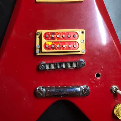 VINTAGE ANTARES FLYING V FOR PARTS & REPAIR 80s - RED image 6