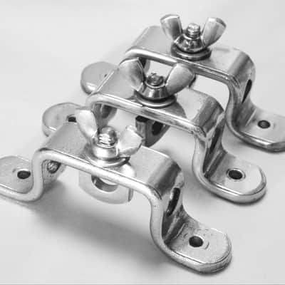 (3) Slingerland Radio King Floor Tom Leg Mounts, Chrome Plated - 1940s to 50's / INSPECTED & TESTED image 3