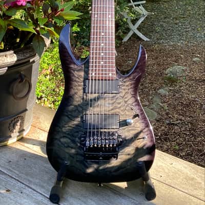 Ibanez RGA8QM-TGB Standard 2011 - Trans Black - EMG 808X Upgrades image 1