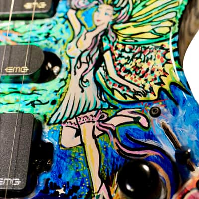 One Off BootLegger Guitar Absinthe Green Fairy 2025 - Custom Art California Build image 12