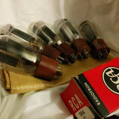 RCA GE 5R4GY ST Brown Base Coke Bottle Balanced Rectifier Vacuum Tube AT1000 tested tNOS 1945-1965 image 1