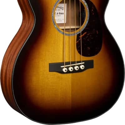 Martin 000CJr-E Short-Scale 4-String Acoustic-Electric Bass Guitar (2025), Solid Spruce Top, Burst image 2