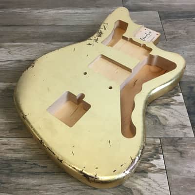 Made to Order - FRANCHIN Neptune guitar body Relic Aged METALLIC LEAF (Gold/Silver/Copper) Basswood Poplar Offset Jazzmaster Style Made in Italy image 6