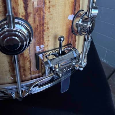 ~WOW!~ DW Collector's Series 333 Pure Maple 7x14 Snare Drum in Natural Gloss Lacquer over Exotic African Chechen with Chrome Hardware image 8