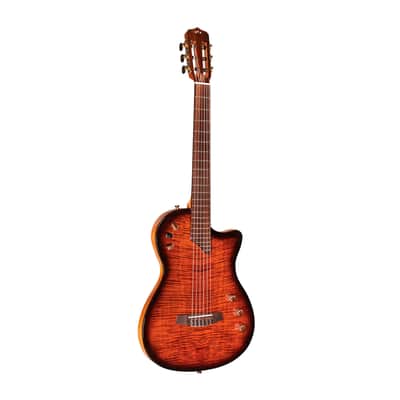 Cordoba Stage Nylon 6-String Electric Guitar with Gig Bag (Edge Burst) image 3