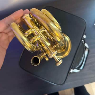 Brand new Pocket Trumpet with Hardcase and Mouthpiece - Brass Gold image 7