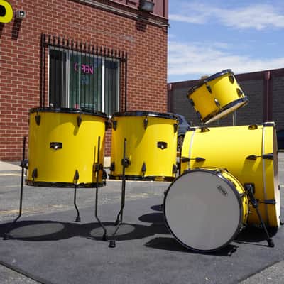 Tama Imperialstar 6pc Shell Pack w/ Snare Drum & Tom Stand - Electric Yellow w/ Black Nickel Hardware image 5