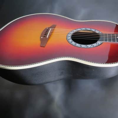1978 Ovation Matrix 1132-1, Acoustic Guitar, Cherry Sunburst W Chip Case image 4