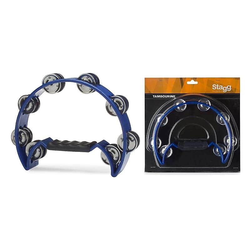 Stagg Cutaway Plastic Tambourine, Blue image 1