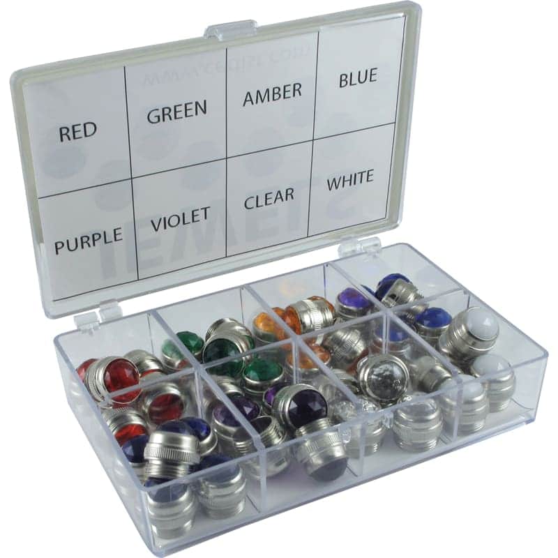 Indicator Lamp Jewel Kit - 8 colors, 5 of each, 40 total pcs image 1