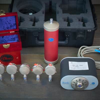 Extremely Rare Vintage Blue Bottle Tube Condenser Microphone Set image 20
