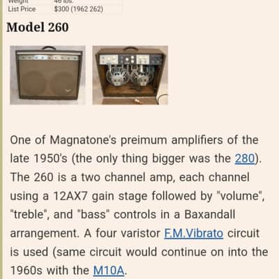 Vintage Magnatone Model 260 Custom (1959) image 12