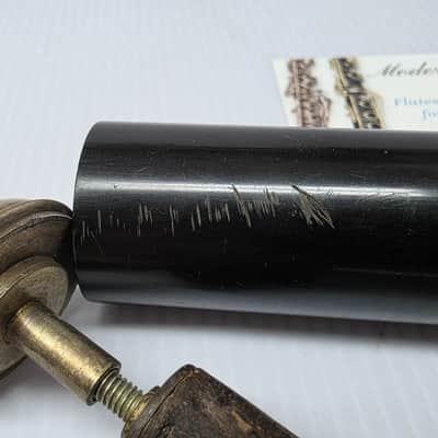 Rare Antique C.G. Conn C Flute Ebonite Headjoint Satin Silver Unibody w/ Gold Plating 440hz image 6