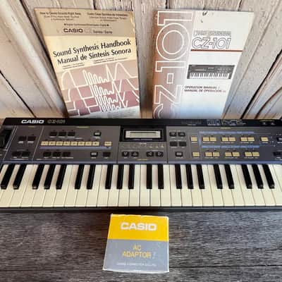 Casio CZ-101 Digital Cosmos Synthesizer Synth w Manuals, Book, Original Power Supply image 2