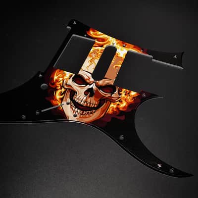 Burning Skull / Ibanez Pickguard / RG350 / JEMJR / Graphic / Stormguitar image 5