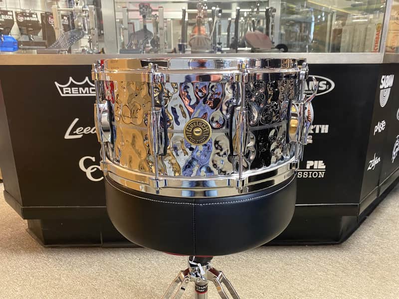 Gretsch USA Custom Hammered Chrome Over Brass 6.5x14 Snare Drum image 1