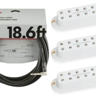Seymour Duncan Billy Gibbons Red Devil Single Coil Strat Sized Guitar Pickup Set White (FENDER 18FT) image 1
