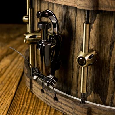 HHG 14x7 Black Oak Stave Shell Snare Drum - Free Shipping image 3