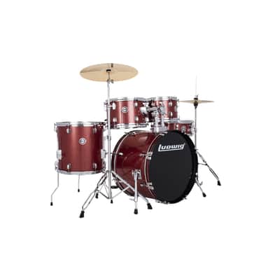 Ludwig Accent Fuse LC19014 20/10/12/14/14S Complete Drumset Red Sparkle image 3