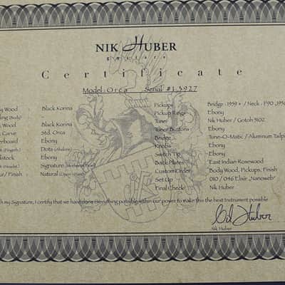 Nik Huber Orca Standard Korina Ebony FB image 14