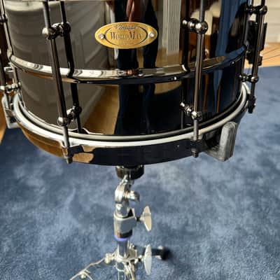 World Max Vintage Black Chrome Brass Snare 7x13 MINT image 1