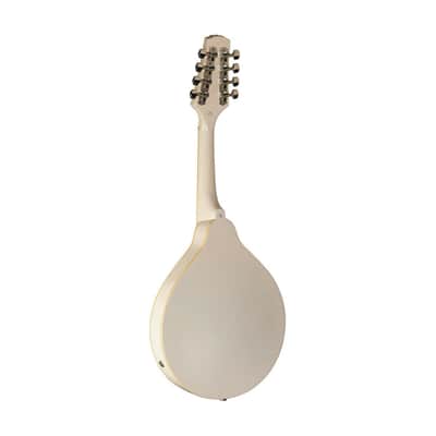 Acoustic-Electric A-Style Mandolin, White + Mini Amp for Headphones image 3