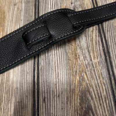 Fender Custom Shop Guitar Bass Strap Black Leather 2" Strat Tele image 4